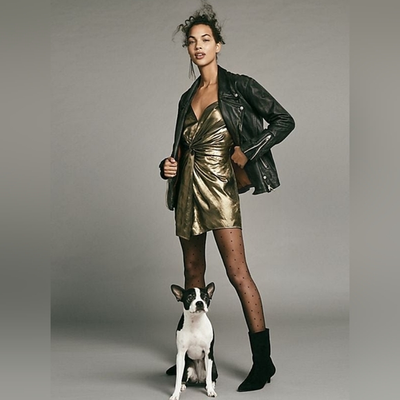 NWT Free People Twist Of Gold Mini Dress - Picture 3 of 11